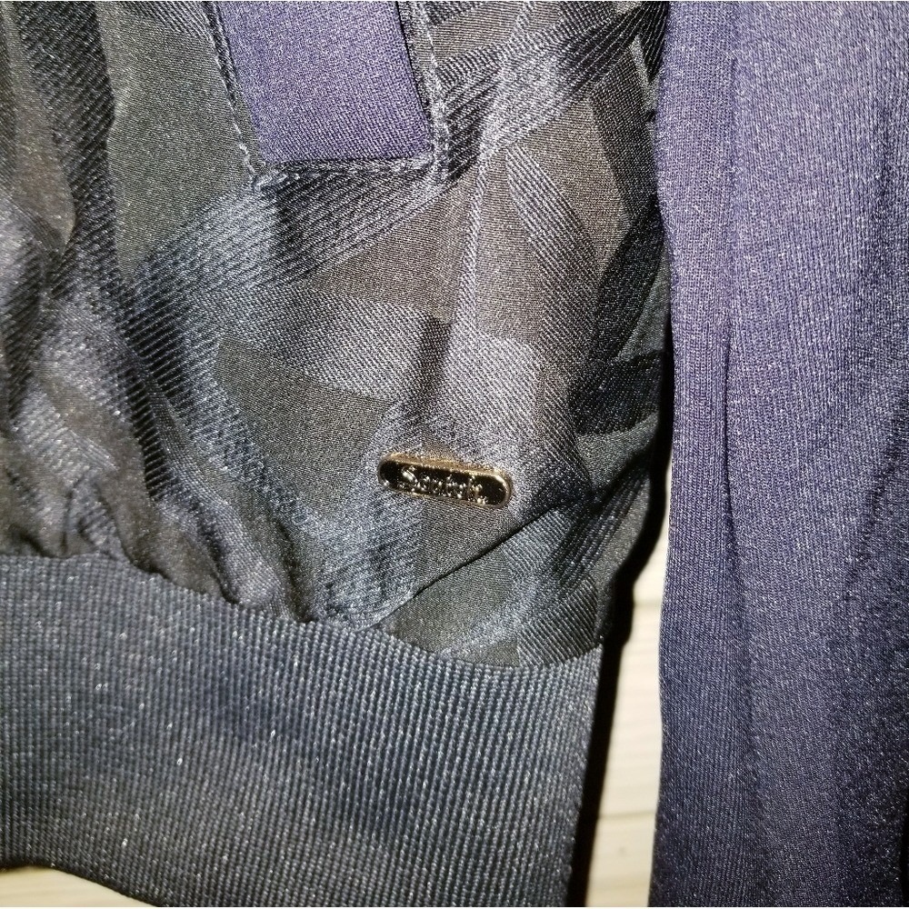 Scotch & Soda Bomber Jacket Men's M Jaquard Amsterdam Couture Varsity Navy Black - Picture 9 of 11